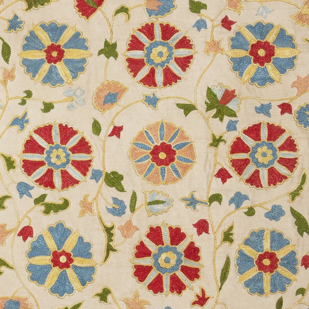 100% Silk Embroidered Pillow Cover. Floral Design Cushion Cover. Contemporary Accent Throw Pillow