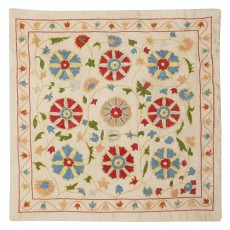 100% Silk Embroidered Pillow Cover. Floral Design Cushion Cover. Contemporary Accent Throw Pillow