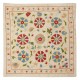 100% Silk Embroidered Pillow Cover. Floral Design Cushion Cover. Contemporary Accent Throw Pillow