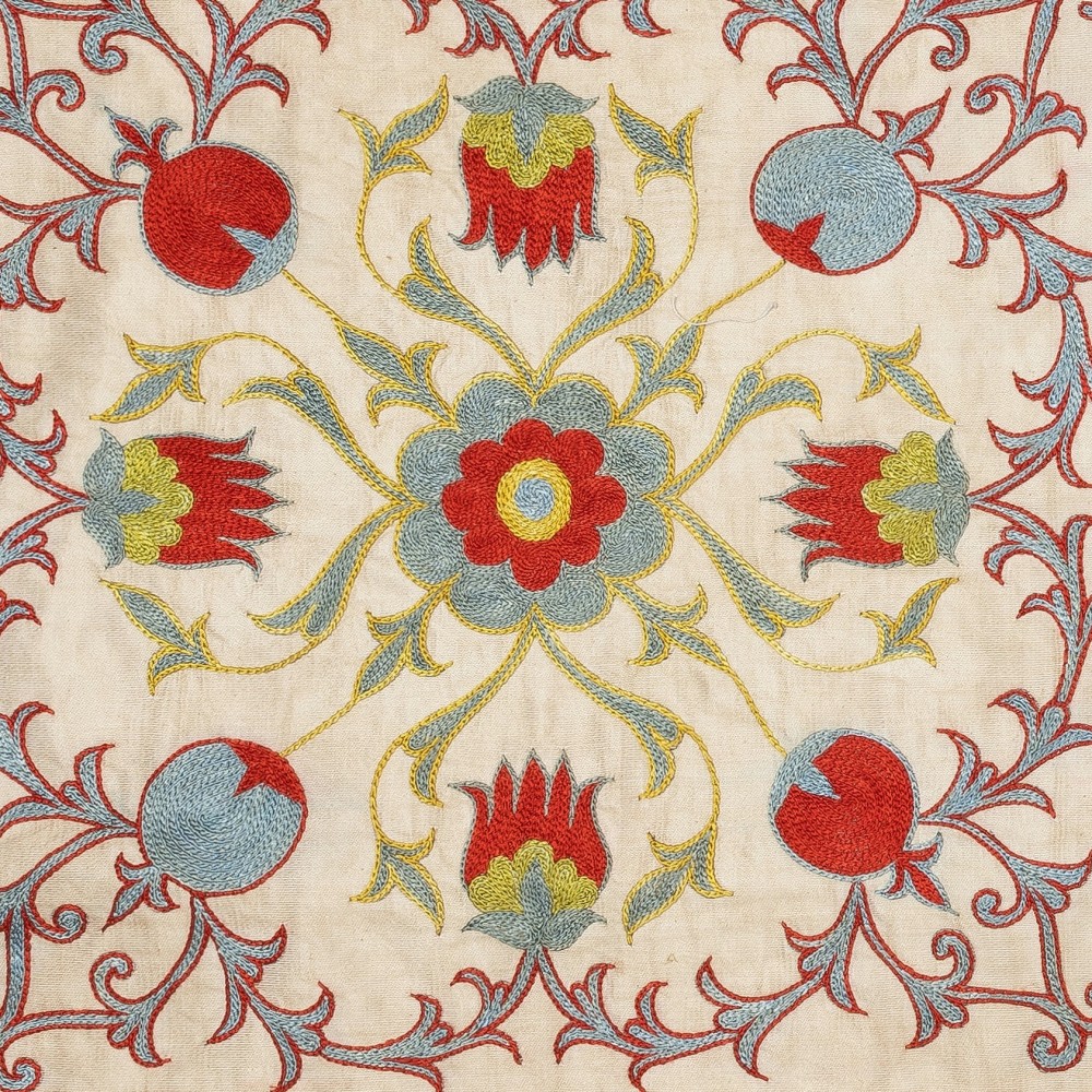 Embroidered Pillow Cover. Boho & Chic Home Decor. 100% Silk Cushion Cover