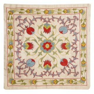 Embroidered Pillow Cover. Boho & Chic Home Decor. 100% Silk Cushion Cover