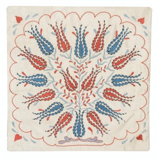 All Silk Embroidered Cushion Cover. Handmade Pillowcase. New Toss Pillow. Modern Lace Pillow