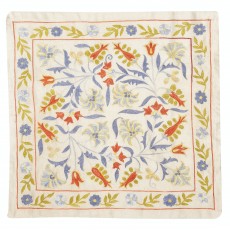 Modern Cushion Cover. 100% Silk Lace Pillow. Hand Embroidered Pillowcase. Made in Uzbekistan