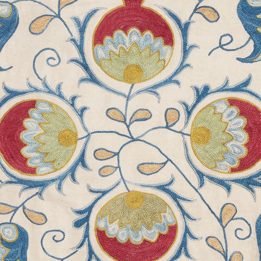 Modern Cushion Cover Made of Silk. Embroidered Pillow. Uzbek Throw Pillow