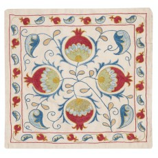 Modern Cushion Cover Made of Silk. Embroidered Pillow. Uzbek Throw Pillow