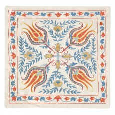 Contemporary Throw Pillow. 100% Silk Cushion Cover. Hand Embroidery Pillowcase