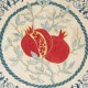 Embroidered 100% Silk Cushion Cover. Pomegranate Patterned Lace Pillow. Handmade Toss Pillow Cover