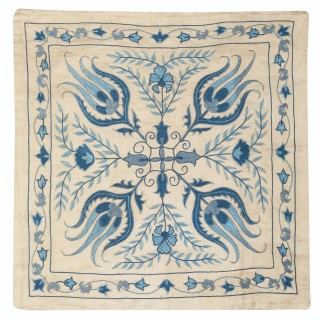 Embroidered Pillow Cover. Boho & Chic Home Decor. 100% Silk Cushion Cover