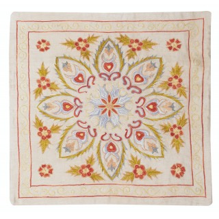 Hand Embroidered 100% Silk Cushion Cover. Modern Lace Pillow. New Toss Pillow