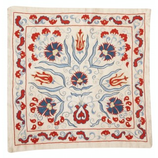 Hand Embroidered 100% Silk Cushion Cover. Contemporary Lace Pillow. New Toss Pillow