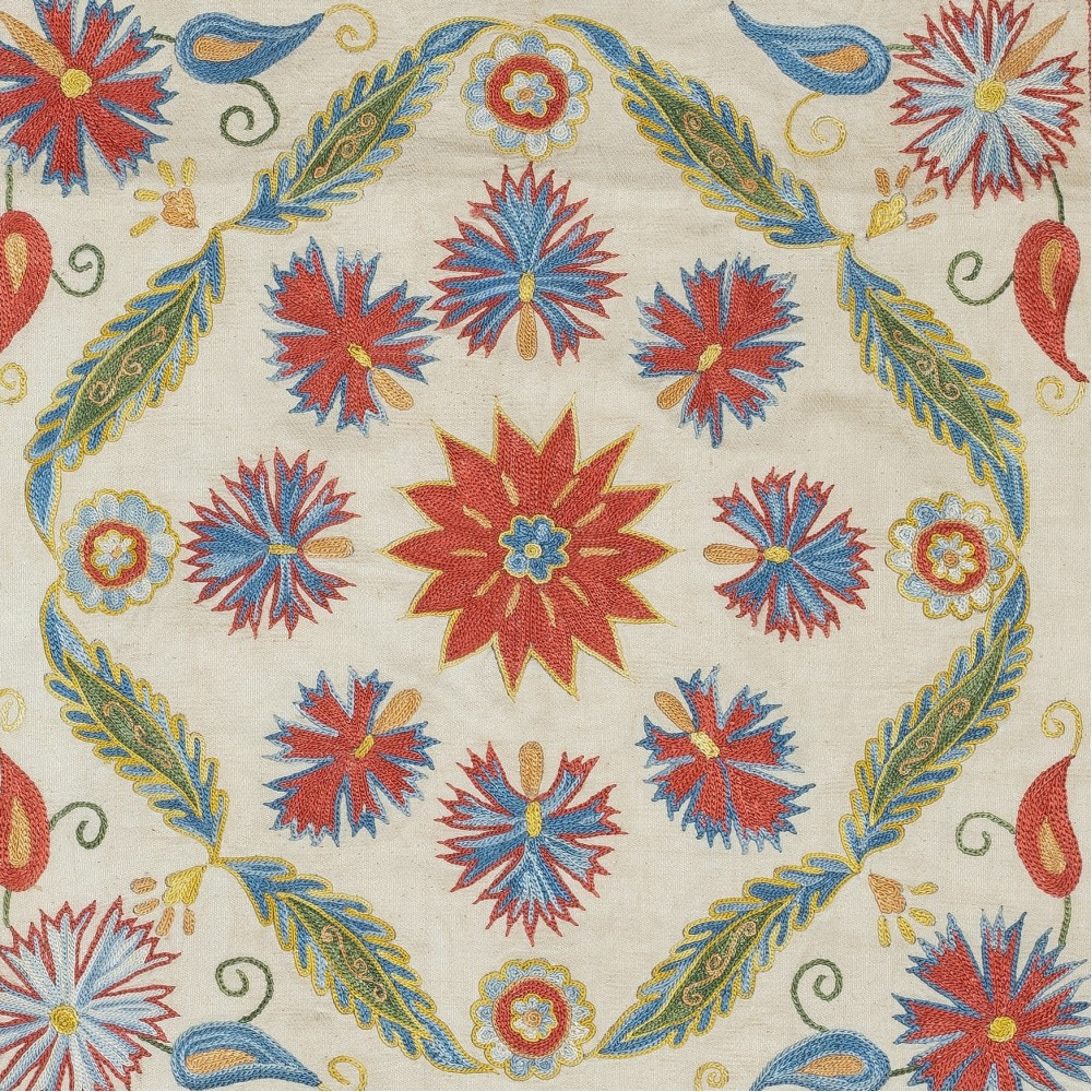 Embroidered 100% Silk Cushion. Luxury Pillow Cover. Handmade Toss Pillow