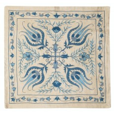 Embroidered 100% Silk Cushion. Luxury Pillow Cover. Handmade Toss Pillow