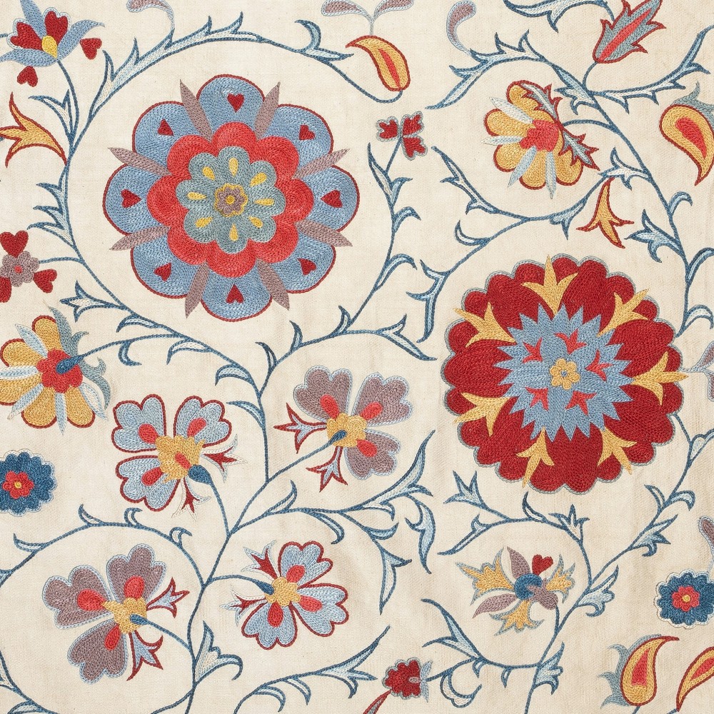 Modern Cushion Cover Made of Silk. Embroidered Pillow. Uzbek Throw Pillow