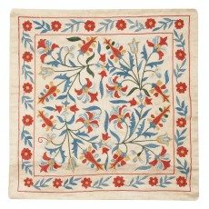 100% Silk Cushion Cover. Hand-Embroidered Pillowcase. Luxury Lace Pillow