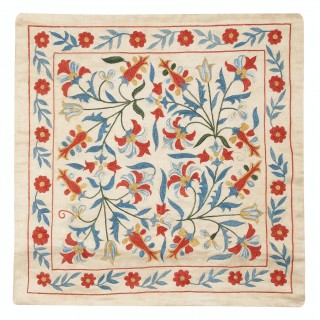 100% Silk Cushion Cover. Hand-Embroidered Pillowcase. Luxury Lace Pillow