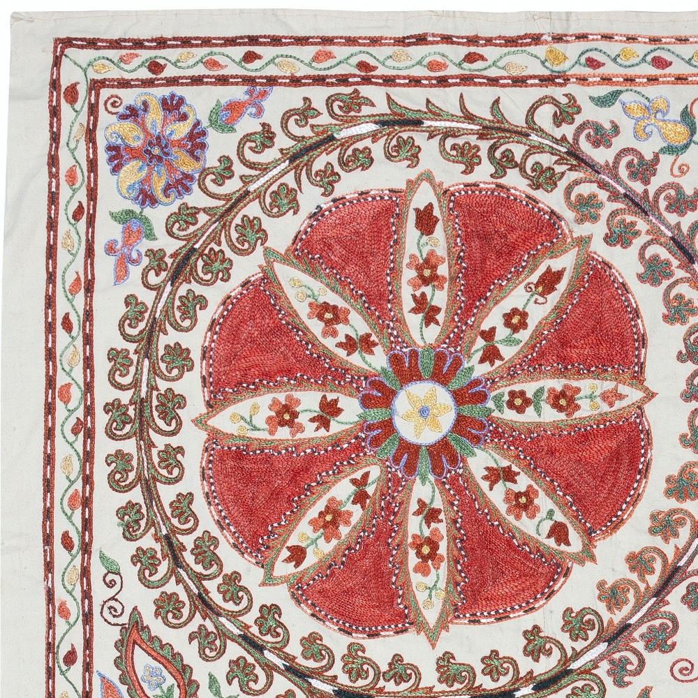 Needlework Wall Art. Embroidered Silk Wall Hanging. Modern Tablecloth. New Bed Cover
