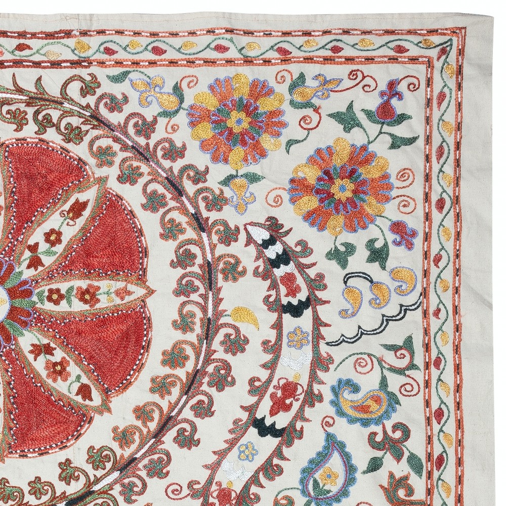 Needlework Wall Art. Embroidered Silk Wall Hanging. Modern Tablecloth. New Bed Cover
