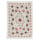 Hand Embroidered Silk and Cotton Wall Hanging. New Tablecloth. Suzani Sofa Spread. Modern Throw
