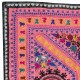 Embroidered Silk & Cotton Wall Hanging. Pink Bed Cover. Modern Tablecloth. Colorful Sofa Throw