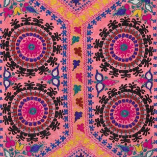 Embroidered Silk & Cotton Wall Hanging. Pink Bed Cover. Modern Tablecloth. Colorful Sofa Throw Embroidered Silk & Cotton Wall Hanging. Pink Bed Cover. Modern Tablecloth. Colorful Sofa Throw