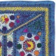 Embroidered Silk & Cotton Wall Hanging. Blue Bed Cover. Modern Tablecloth. Colorful Sofa Throw