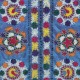 Embroidered Silk & Cotton Wall Hanging. Blue Bed Cover. Modern Tablecloth. Colorful Sofa Throw