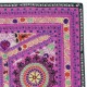 Embroidered Silk & Cotton Wall Hanging. Pink Bed Cover. Modern Tablecloth. Colorful Sofa Throw