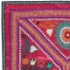 Embroidered Silk & Cotton Wall Hanging. Red Bed Cover. Modern Tablecloth. Colorful Sofa Throw