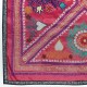 Embroidered Silk & Cotton Wall Hanging. Red Bed Cover. Modern Tablecloth. Colorful Sofa Throw