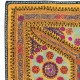Embroidered Silk & Cotton Wall Hanging. Yellow Bed Cover. Modern Tablecloth. New Sofa Spread. Colorful Throw
