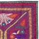 Embroidered Silk & Cotton Wall Hanging. Red Bed Cover. Modern Tablecloth. New Sofa Spread. Colorful Throw