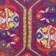 Embroidered Silk & Cotton Wall Hanging. Red Bed Cover. Modern Tablecloth. New Sofa Spread. Colorful Throw