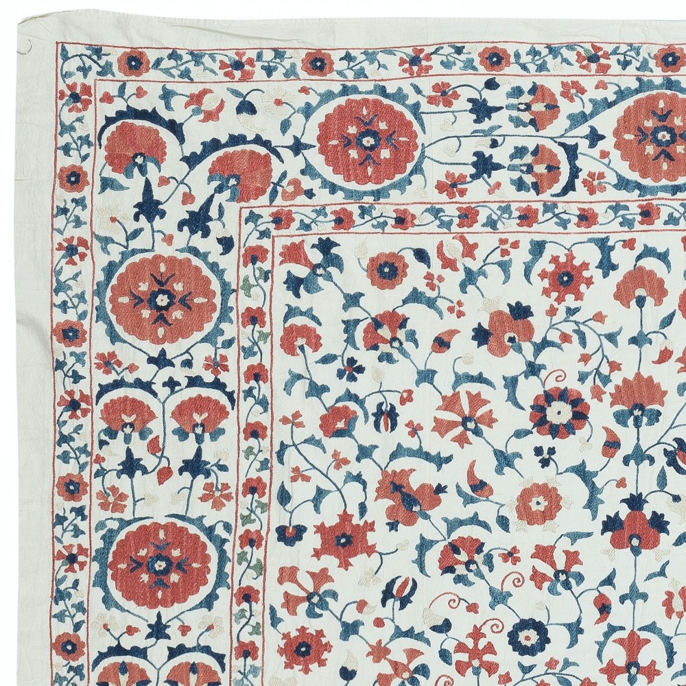 Embroidered Silk Wall Hanging. Modern Table Cover. New Bedspread. Authentic Sofa Throw