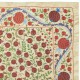 100% Silk Wall Hanging. Embroidered Table Cover. Pomegranate Tree Design Bedspread. Modern Throw