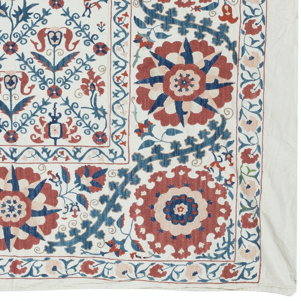 Hand Embroidered Silk Wall Hanging. Modern Tablecloth. Decorative Bed Cover. New Sofa Throw