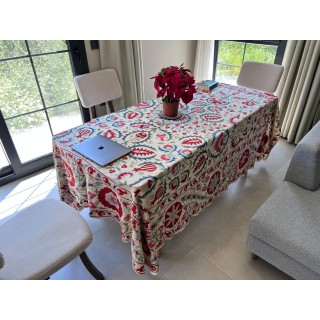 Embroidered Silk Bed Cover. Uzbek Table Cover. Vintage Bedspread Embroidered Silk Bed Cover. Uzbek Table Cover. Vintage Bedspread