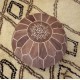 Hand-Tooled Brown Round Geniune Leather Pouf. UNSTUFFED. Custom Option Available