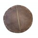 Hand-Tooled Brown Round Geniune Leather Pouf. UNSTUFFED. Custom Option Available