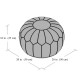 Hand-Tooled Brown Round Geniune Leather Pouf. UNSTUFFED. Custom Option Available