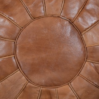 Hand-Tooled Brown Round Geniune Leather Pouf. UNSTUFFED. Custom Option Available Hand-Tooled Brown Round Geniune Leather Pouf. UNSTUFFED. Custom Option Available