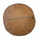 Brown Round Geniune Leather Pouf Cover. UNSTUFFED. Hand-Tooled Footstool. Custom Option Available