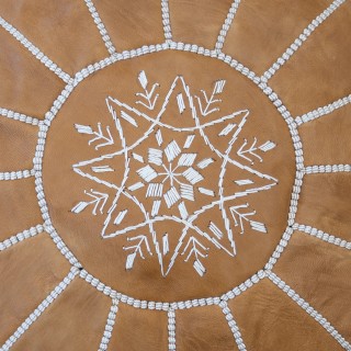 Brown Round Geniune Leather Pouf Cover. UNSTUFFED. Hand-Tooled Footstool. Custom Option Available Brown Round Geniune Leather Pouf Cover. UNSTUFFED. Hand-Tooled Footstool. Custom Option Available