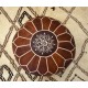 Hand-Tooled Brown Round Geniune Leather Pouf. UNSTUFFED. Custom Option Available