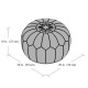 Hand-Tooled Brown Round Geniune Leather Pouf. UNSTUFFED. Custom Option Available