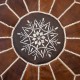 Hand-Tooled Brown Round Geniune Leather Pouf. UNSTUFFED. Custom Option Available
