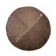 Round Geniune Leather Pouf. UNSTUFFED. Custom Option Available. Brown Hand-Tooled Footstool