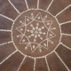 Round Geniune Leather Pouf. UNSTUFFED. Custom Option Available. Brown Hand-Tooled Footstool