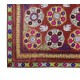 Magnificent Silk Embroidery Wall Hanging. Modern Dark Red Bed Cover. Large Tablecloth