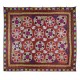 Magnificent Silk Embroidery Wall Hanging. Modern Dark Red Bed Cover. Large Tablecloth