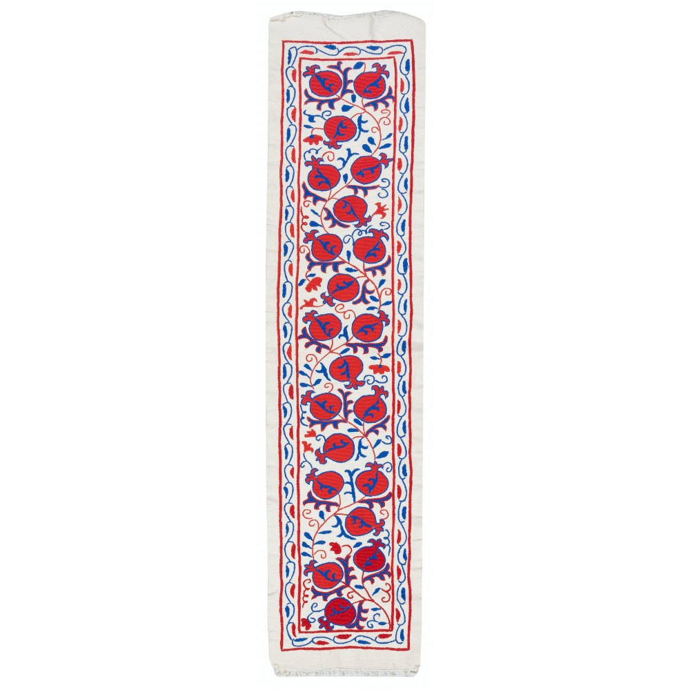 Embroidered Cotton Wall Hanging. Pomegranate Tree Design Table Runner. Modern Wall Decor